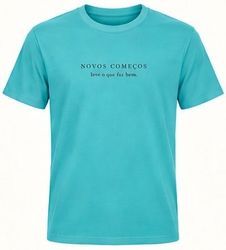 Camiseta turquesa da campanha