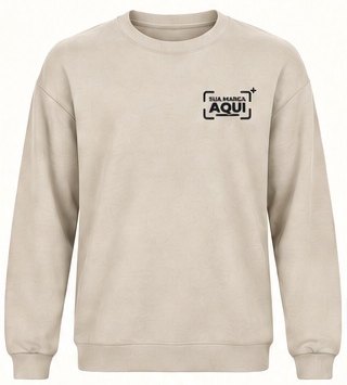 Moletom areia com logo