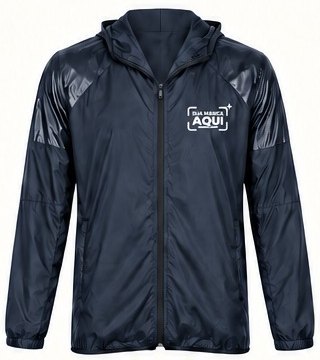 Parka leve azul-marinho com logo