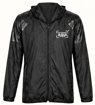 Parka leve preta com logo