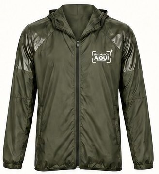 Parka leve verde-oliva com logo